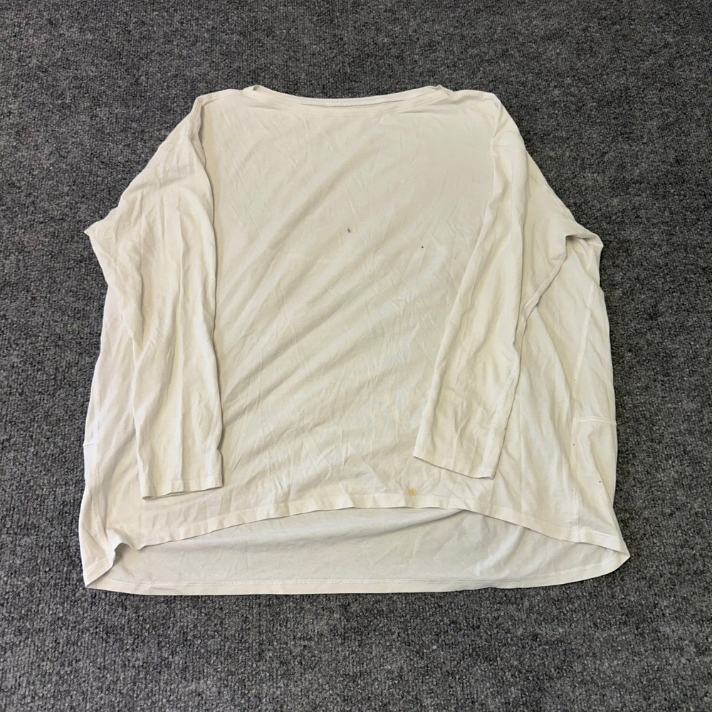 Lululemon Long Sleeve Womens Size 12 Cream White Relaxed Fit Athletic Yoga Top